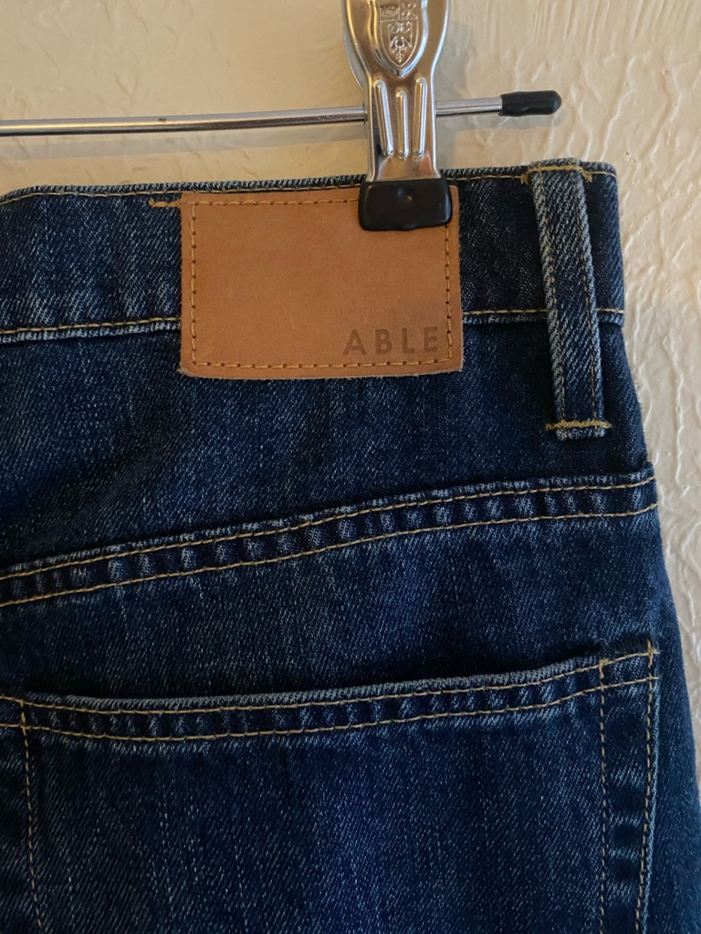 NEW Able Wide Leg Jeans, Dark Wash Indigo Denim, Size 27 - Picture 6 of 9